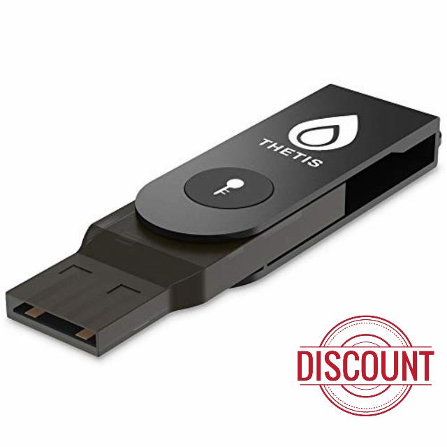 FIDO2 Security Key [Folding Design] Thetis Universal Two Factor Authentication USB (Type A) for Multi-Layered Protection (HOTP) in Windows/Linux/Mac OS