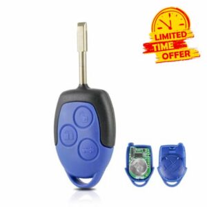 433mhz 3 Buttons Remote Key Fob Fit For Ford Transit MK7 Blue Key 2006 2007 2008 2009 2010 2011 2012 2013 2014 with CR2032 Battery