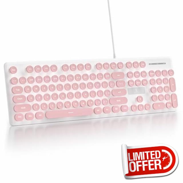 Wired Retro Typewriter Keyboard