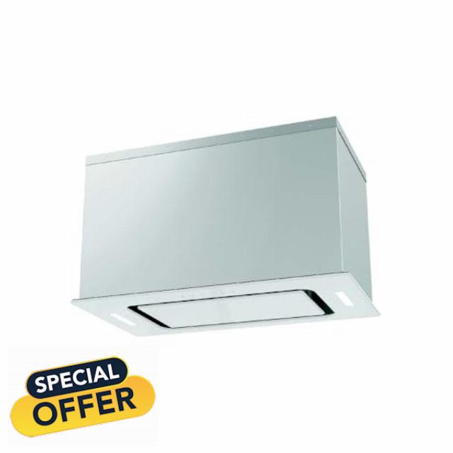 Cookology Essentials AEHCAN52WG Canopy Extractor Hood 52cm - White Glass Integrated Cooker Hood - 3 Speeds - Touch Controls - 473 m3/hr Air Flow - 2 LED Lights - Energy Rating B - 2 Grease Filters