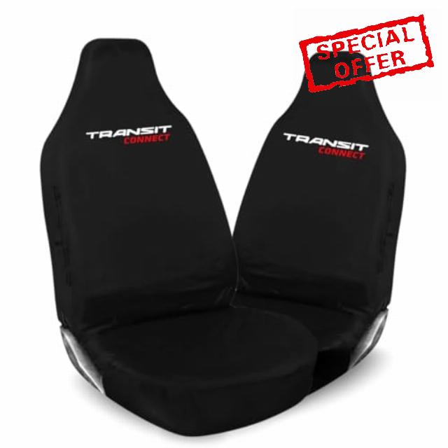Fits Ford Transit Connect – Heavy Duty Waterproof Black Front Car Seat Covers (1+1 Set)