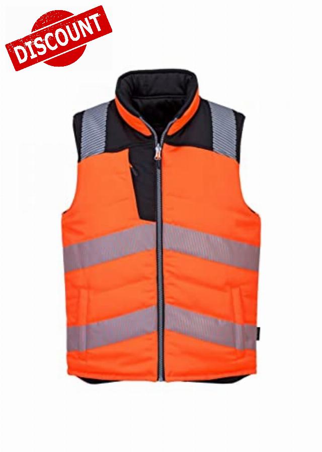 Portwest PW374 PW3 Men's Hi-Vis Reversible Bodywarmer - Reflective High Viz Outdoor Safety Security Gilet Workwear Sleeveless Vest