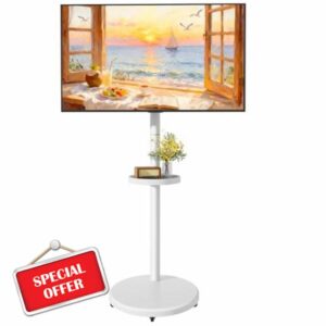 Rolling TV Stand with Wheels for 17–43 Inch TVs up to 15KG