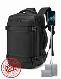 BAGZY Ryan Air Under Seat Bag 40x20x25 for Airplanes Flight Cabin Bags Carry On Backpack 20L Hand Luggage Bag Waterproof Laptop Backpack 14 Inch for Travel Business College Daypack Men Women Black