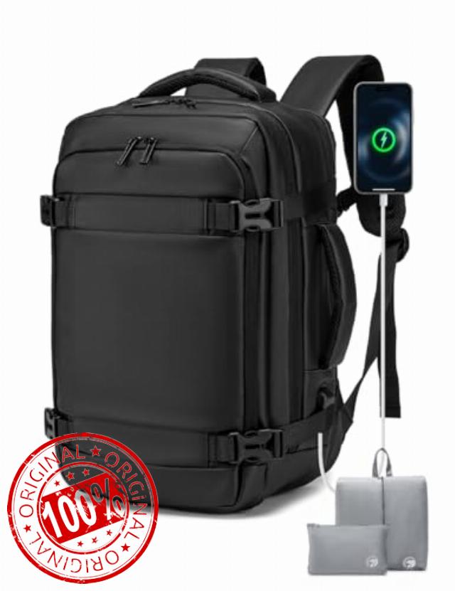 BAGZY Ryan Air Under Seat Bag 40x20x25 for Airplanes Flight Cabin Bags Carry On Backpack 20L Hand Luggage Bag Waterproof Laptop Backpack 14 Inch for Travel Business College Daypack Men Women Black