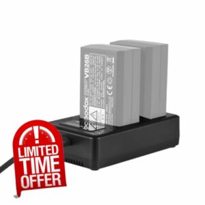 Convenient Battery Charger for V1/V860III Flash Batteries Featuring 2 Slots for Easy Charging At Home or on the Road