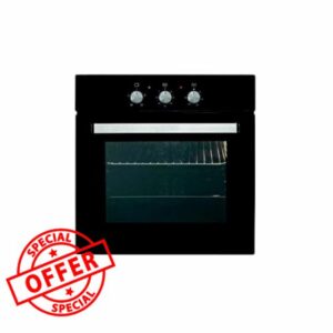 Cookology Essentials AESOMMBK Built-in Oven 60cm Single Electric Fan Oven - Integrated Black Electric Oven - Mechanical Controls & Timer - Full Grill - 58L Capacity           [Energy Class A]