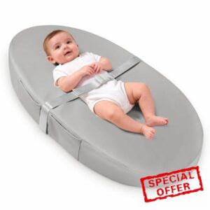 Vegan Leather Baby Changing Mat with Wipeable & Waterproof PU Cover