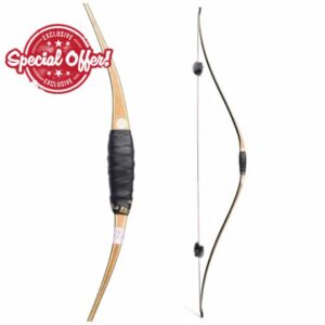 58 Inch Archery Traditional Bow 15-50 Lbs Triangle Longbow Laminated Wooden Handle and Limbs for Adult L/R Hand Hunting Target Shooting
