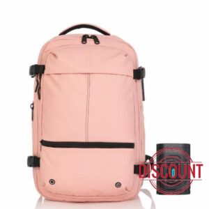 Vacuum Travel Backpack with Rechargeable Air Pump | 48L Expandable 60L | Laptop Compartment | TSA Padlock | Waterproof | Pink