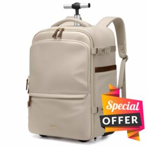 GOLF SUPAGS Rolling Backpack for Women 17 Inch Convertible Travel Laptop Backpack with Wheels