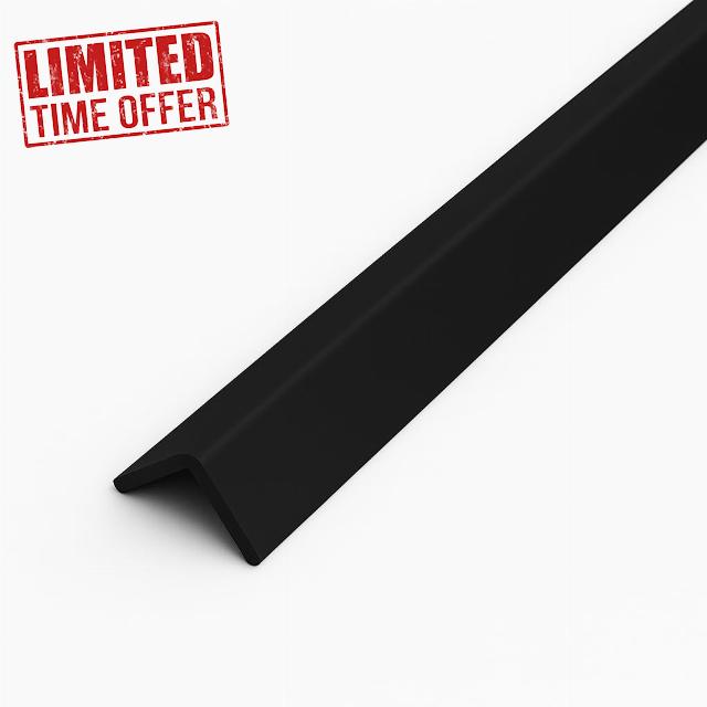 Black 1 Metre x 15 Pack UPVC Plastic Rigid Angle 40 x 40mm Corner Cover Trim