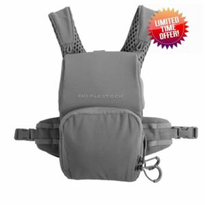 Eberlestock Bravo Modular Bino Pack – Magnetic-Free Hunting Binocular Harness with Quiet Shock Cord Closure – MOLLE Compatible – Breathable Air-Mesh Straps – Gray