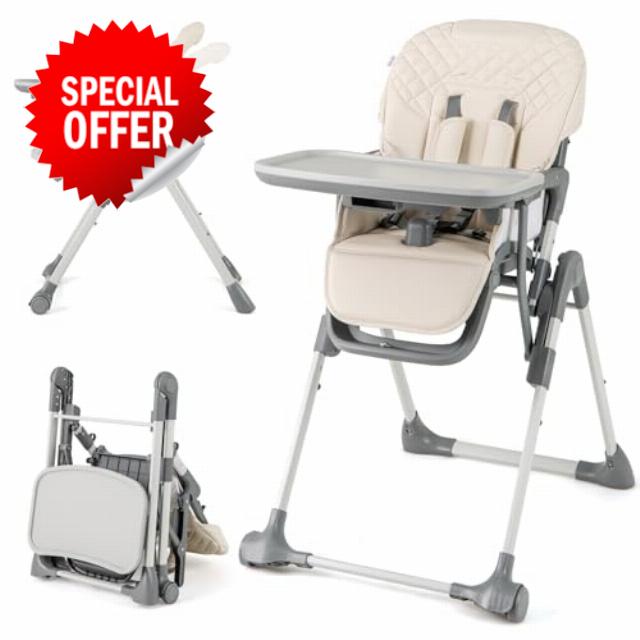 COSTWAY Foldable High Chairs for Babies and Toddlers