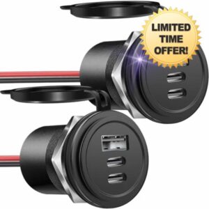 12V USB C Socket Campervan USB Outlet All Aluminum