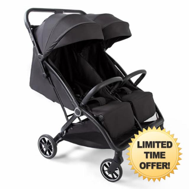 Red Kite Push Me Duet Twin Stroller - Black