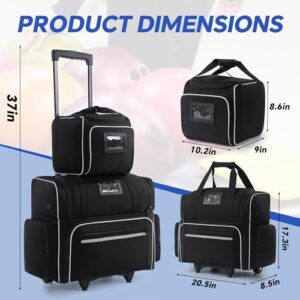 Portable Bowling Bag 3 Ball Roller with Separate Shoe Compartment and Accessory Pocket