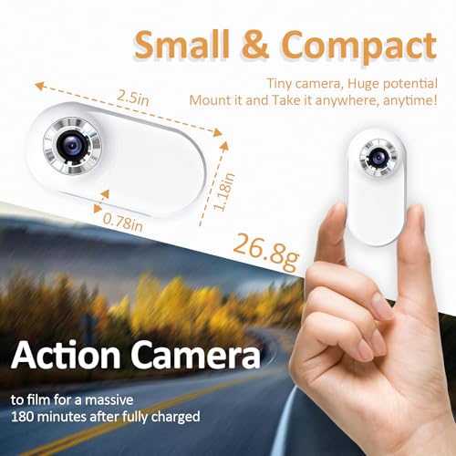 POV Portable Camera with Audio and Video Recording Bodycam for Motorcycle Walk Sports Pet Travel