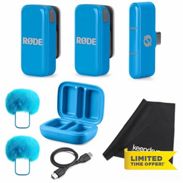 Rode Wireless Micro Wireless Microphone System USB-C for Smartphones Blue with Keepdrum Microfibre Cloth