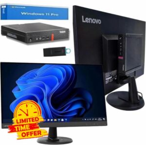 Lenovo 27" All-in-One Computer | i7-8700T | 16GB RAM | Crucial 1TB SSD | Wi-Fi/Bluetooth | Windows 11 Pro + Office 2021 | Full PC Plug and Play