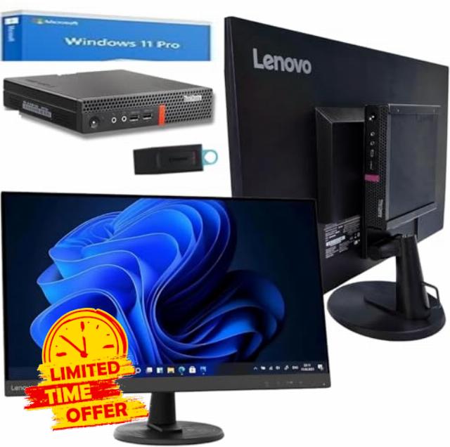 Lenovo 27" All-in-One Computer | i7-8700T | 16GB RAM | Crucial 1TB SSD | Wi-Fi/Bluetooth | Windows 11 Pro + Office 2021 | Full PC Plug and Play