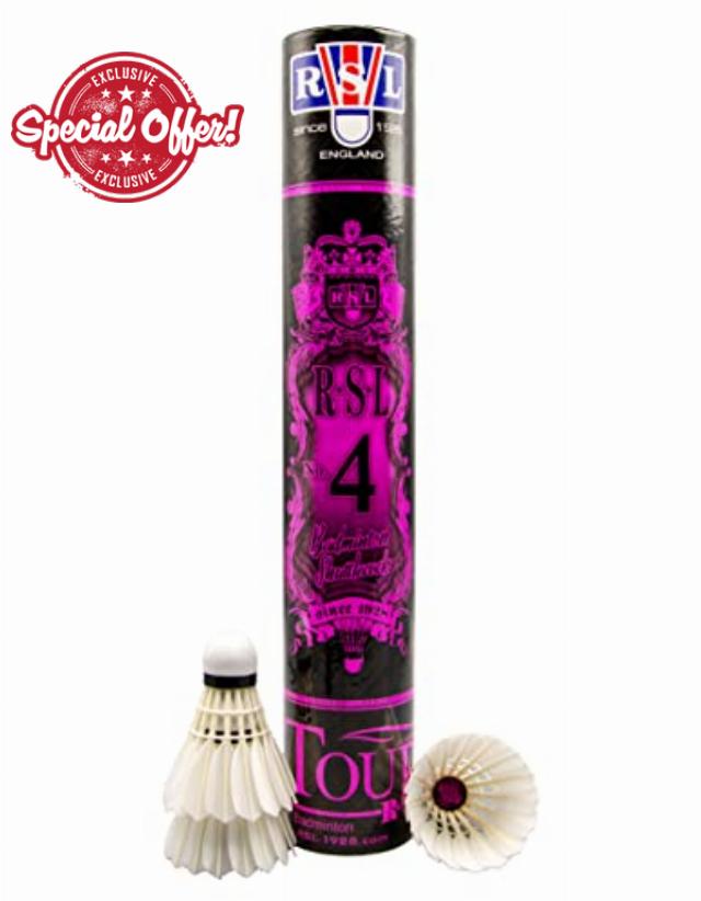 RSL No.4 Tourney Badminton Shuttlecock Birdy 12-Pack (speed-77)