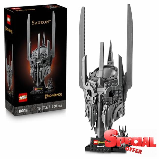 LEGO Icons The Lord of the Rings: Sauron's Helmet - Display Model Kit for Adults - incl. the One Ring & a Collectible Minifigure - DIY Gift Idea for Movie Fans - 11373