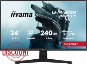 iiyama G-Master Red Eagle G2471HS-B1 Fast IPS LED Gaming Monitor 23.8 Inch Full HD 240Hz HDMI DP 0.3ms G-SYNC Black