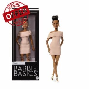 Barbie Basics Model Collector Fashion Doll 08 with Brunette Hair in Tan Dress & Strappy Heels