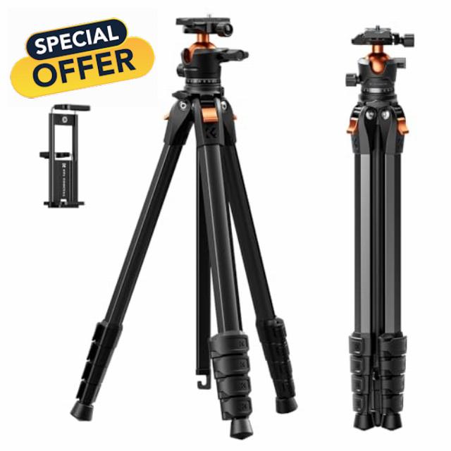 K&F CONCEPT 73"/187cm Compact Camera Tripod