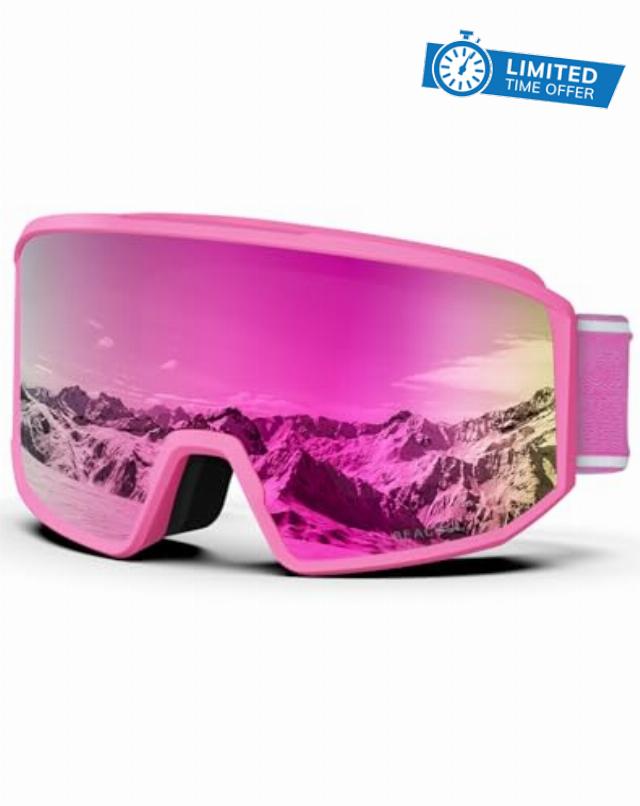BEACOOL Ski Goggles Skiing Goggles UV400 Protection Anti-glare Ski Goggles Dual Lens For Women Men Youth