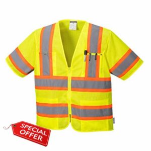 Portwest Augusta Sleeved Hi-Vis Vest Visibility Reflective Safety Security Work Top ANSI 3