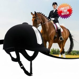 Equestrian Velvet Riding Helmet – Sport Helmet for Horseback Riding & Show Jumping