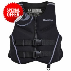 Owntop Adults Buoyancy Aid | Lightweight Neoprene Swim Vest | Foldable Buoyancy Vest with Dual Safety Straps | Float Jacket 50N for Fishing