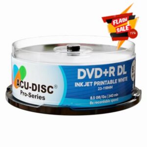 DVD+R DL 8.5GB 240min 8x Dual Layer – White Inkjet Printable Blank Discs