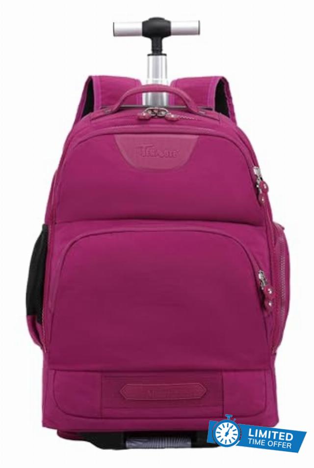 House Of Leather Convertible Rolling Laptop Backpack