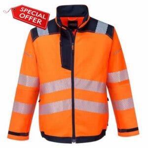 Portwest T500 PW3 Men's Hi-Vis Waterproof Jacket - Reflective High Viz Outdoor Safety Security Workwear Coat