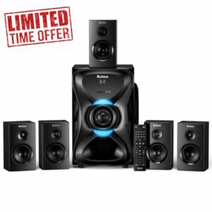 Bobtot Surround Sound Systems Wireless Rear Satellite Speakers - 1000W Peak Deep Bass 8 inch Subwoofer 5.1/2.1 Channel Home Theater System with ARC Optical Bluetooth Karaoke Inpu