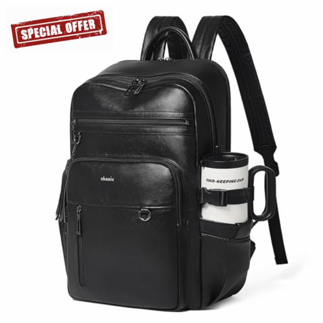 Shrrie Vegan Leather Laptop Backpack for Women