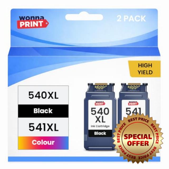 540XL 541XL Ink Cartridges replacement for Canon 540 PG-540XL Black and 541 CL-541XL Colour for PIXMA MG3250 MG3550 MG3600 MG3650 MG3650S MG4250 MX475 TS5150 TS5151
