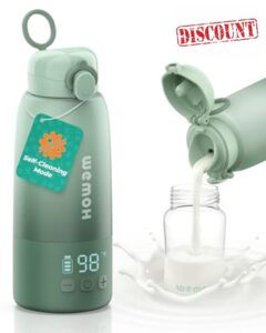 Portable Milk Warmer for Travel with Self-Clean Function