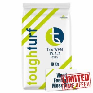 Trio Lawn Feed Weed and Moss Killer - 10kg Bag - Powerful Triple-Action Lawn Weed and Feed & Moss Killer for Lawns - Eliminates Weeds and Moss While Boosting Turf Growth - 10kg Covers 300m²