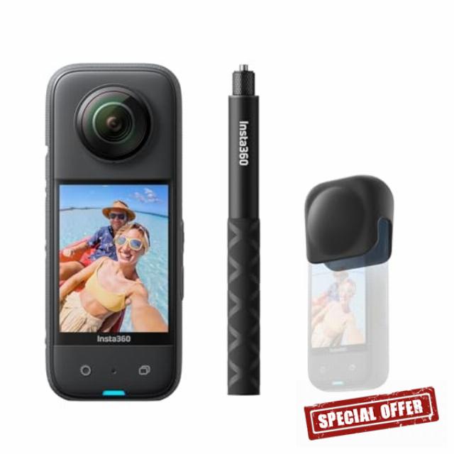 Insta360 X3 Get-Set Bundle - Waterproof 360° Action Camera with 1/2 Inch Sensor