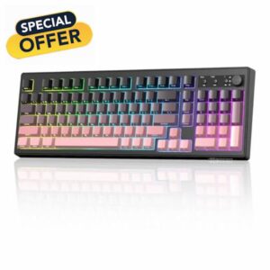 FREEWOLF K100 Membrane RGB Wireless Gaming Keyboard with Number Pad