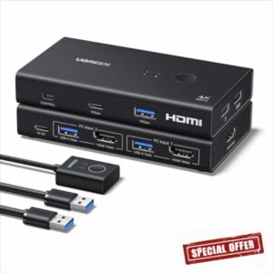 UGREEN HDMI KVM Switch 2 PC 1 Monitor Support 4K@60Hz
