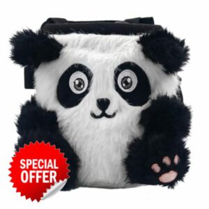 NewDoar Chalk Bag for Rock Climbing Bouldering Panda Chalk Bag Bucket with Quick-Clip Belt & Zippered Pocket Rock Climbing Gear Equipment for Men Women Childre