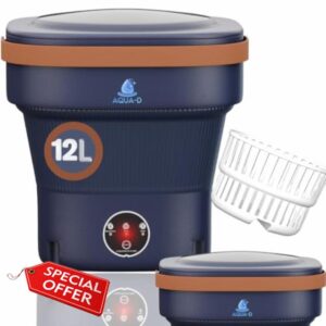 Portable Washing Machine - Mini Washing Machine - Foldable Washer Spin Dryer With Sanitizing Light For Baby Clothes