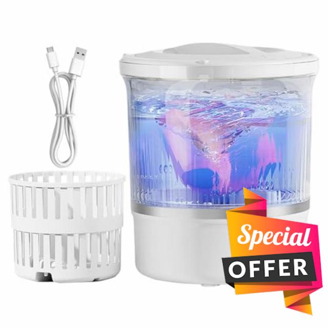 Underwear Washing Machine | Built-in Drain Rechargeable Low Noise