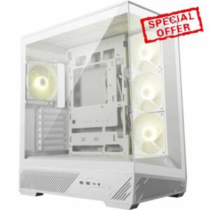 MSI MAG PANO 130R PZ WHITE - Mid-tower Gaming PC Case - Supports GPU up to 400 mm in length