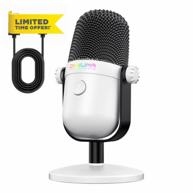 Gaming Microphone with Noise Cancellation & Mute Button